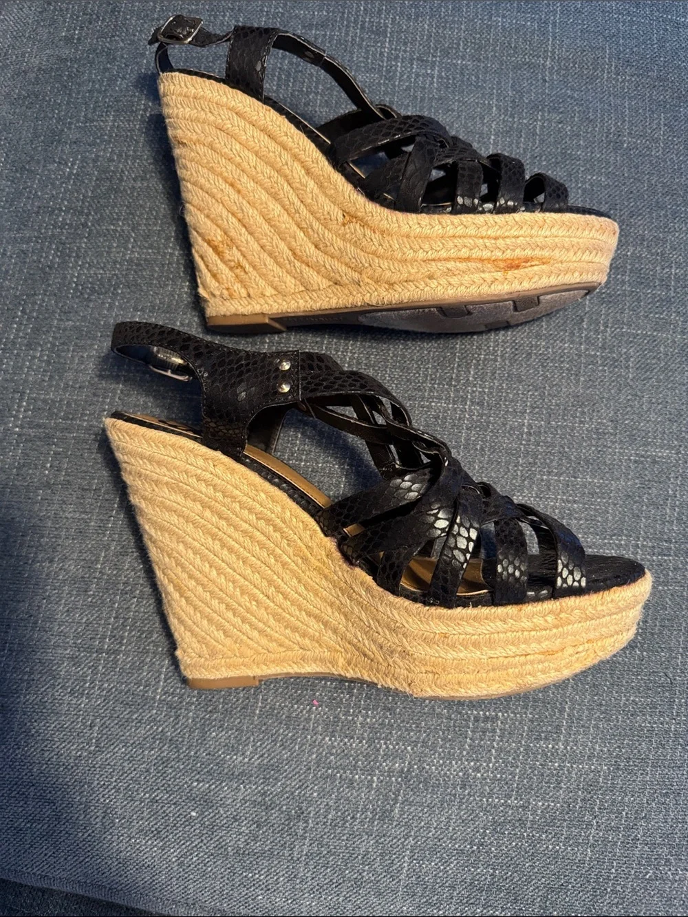 Fergalicious black wedges